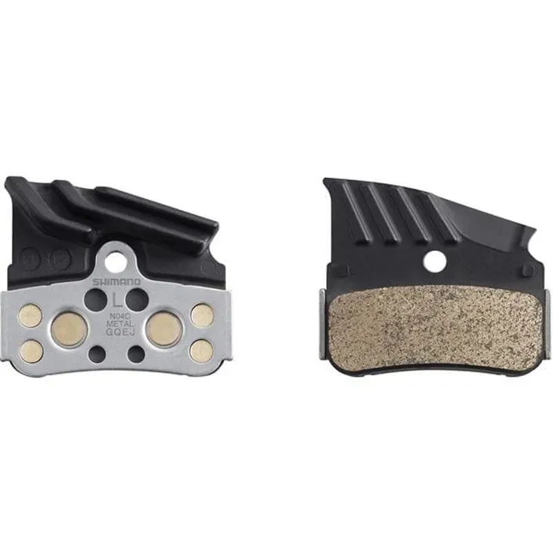Shimano N04C Metal Pad Al/Ss Back With Fin Black Pair-1