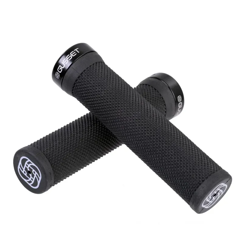 Gusset Single File Lock-On Extra Soft Handlebar Grips in Black