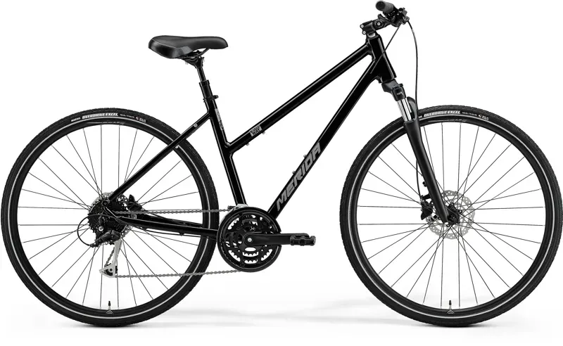 2022 Merida Women's Crossway 100 MY22 Hybrid Bike in Black