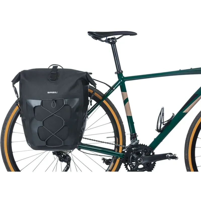 Basil Navigator 25-31L Waterproof Pannier Bag w/MIK Hooks in Black-4