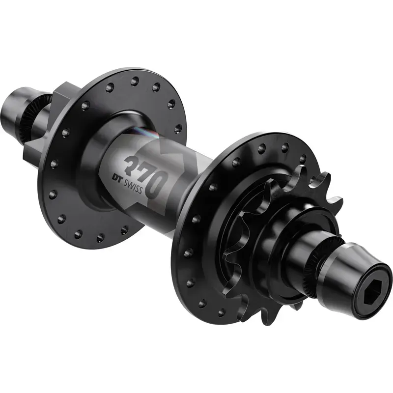 DT Swiss 370 DJ 6B 32h 10x135mm Nutted Disc Rear Hub in Black/Gray