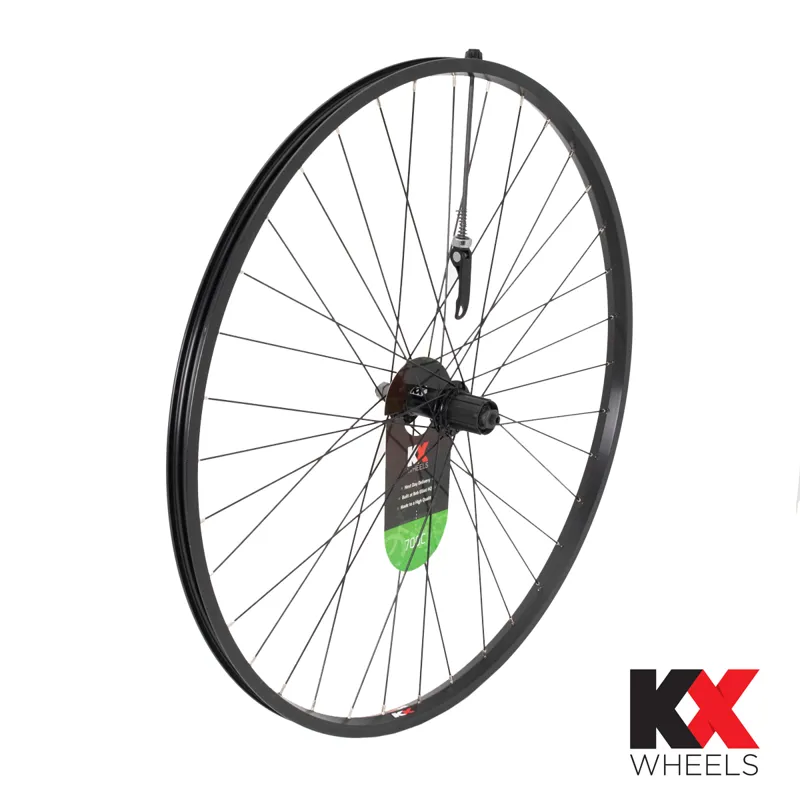 KX Hybrid 700C Singlewall QR Cassette Rim Brake Rear Wheel in Black