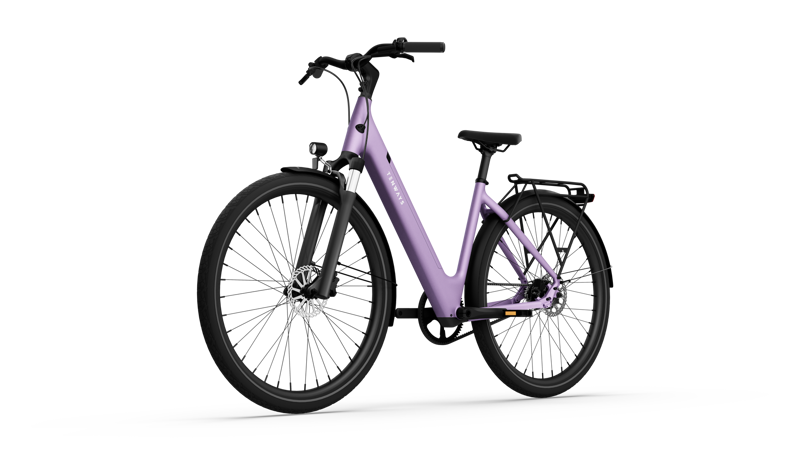 Tenways CGO800S Lightweight Electric Single Speed Bike in Purple-1