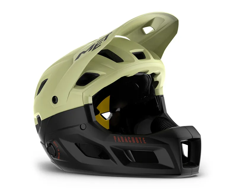 MET Parachute MCR Full Face Helmet in Pistachio Green