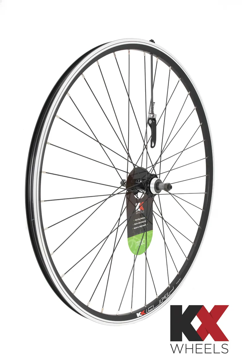 KX Hybrid 700C Doublewall Quick Release Rear Screw On Wheel for Rim Brake in Black
