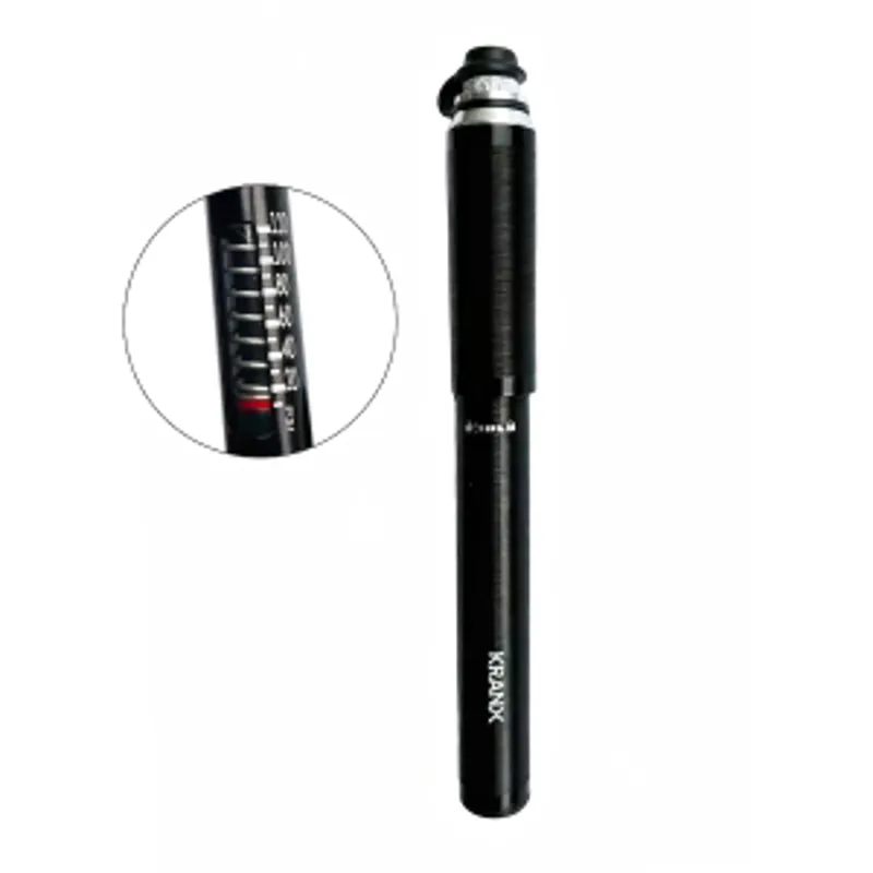 KranX Strato-Plus Road Alloy Mini Pump With Gauge In BLACK