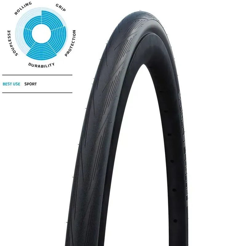 Schwalbe Lugano II Endurance 700 x 25 Tyre in Black