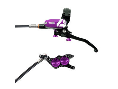 Hope Tech Tech 4 E4 - No Rotor - Left Black/Purple  click to zoom image