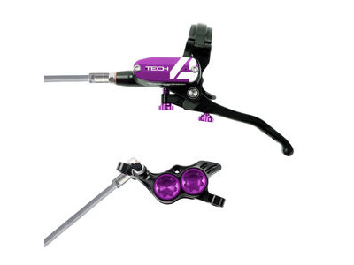 Hope Tech Tech 4 E4 - No Rotor - Braided Left Black/Purple  click to zoom image