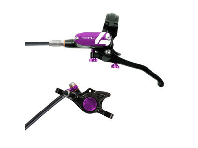 Hope Tech Tech 4 V4 - No Rotor - Left Black/Purple  click to zoom image