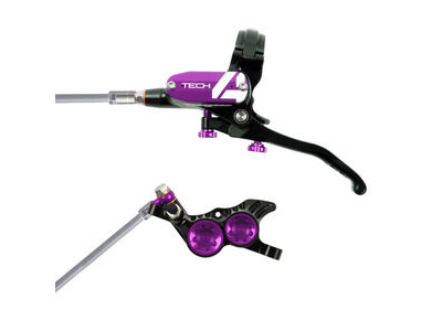 Hope Tech Tech 4 V4 - No Rotor -  Braided Left Black/Purple  click to zoom image