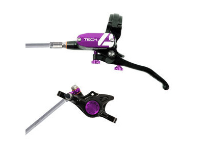 Hope Tech Tech 4 V4 - No Rotor -  Braided Right Black/Purple  click to zoom image