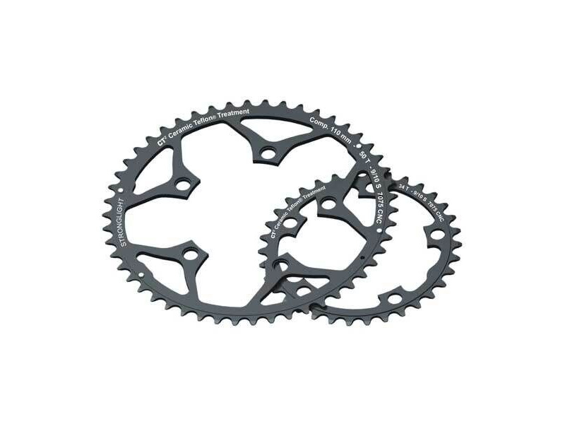 Stronglight 110PCD Type S 5083 Series 5-Arm Road Black Chainrings 38T click to zoom image