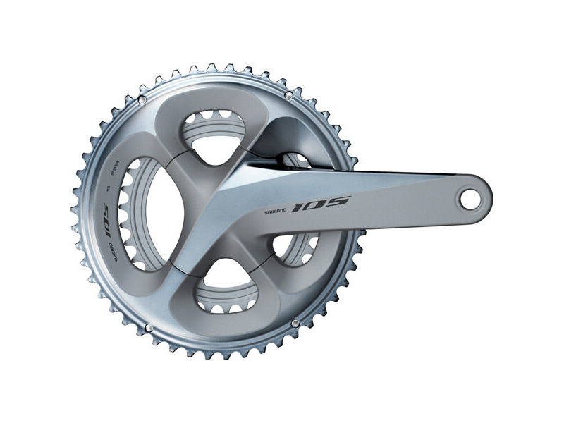 Shimano FC-R7000 105 double chainset, HollowTech II 170 mm 53 / 39T, silver click to zoom image