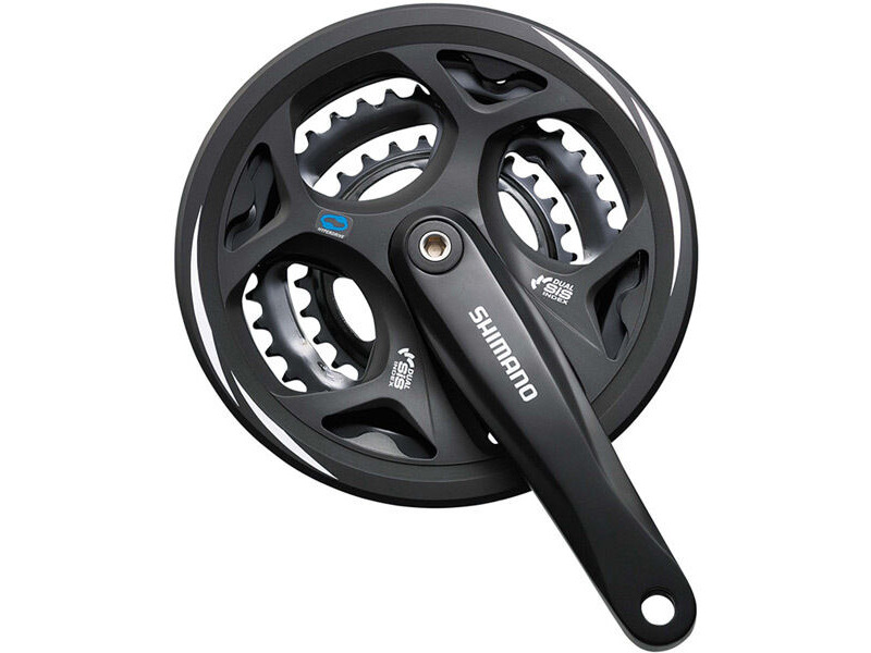 Shimano FC-M311 Altus square taper chainset, 8speed, 48/38/28T, black, 170mm click to zoom image
