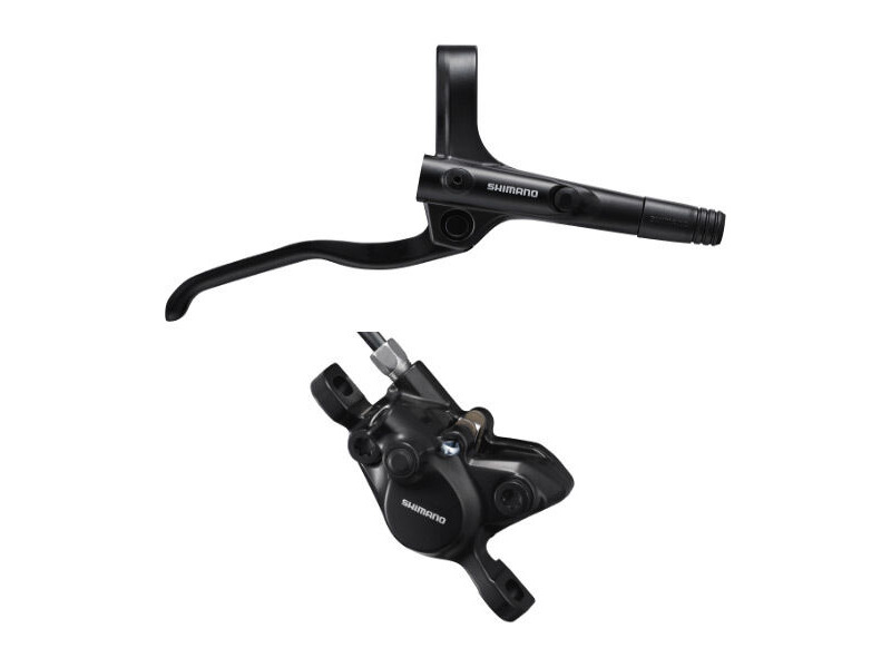 Shimano BR-MT200 / BL-MT200 bled brake lever/post mount calliper, black, front right click to zoom image