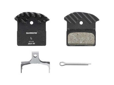Shimano J05A-RF disc pads & spring, alloy back with cooling fins, resin