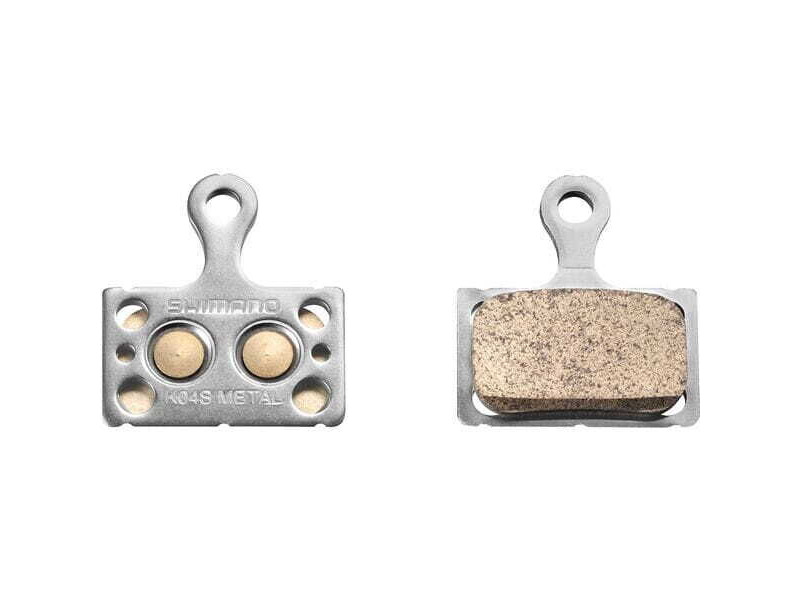 Shimano K04S disc pads & spring, steel back, metal sintered click to zoom image