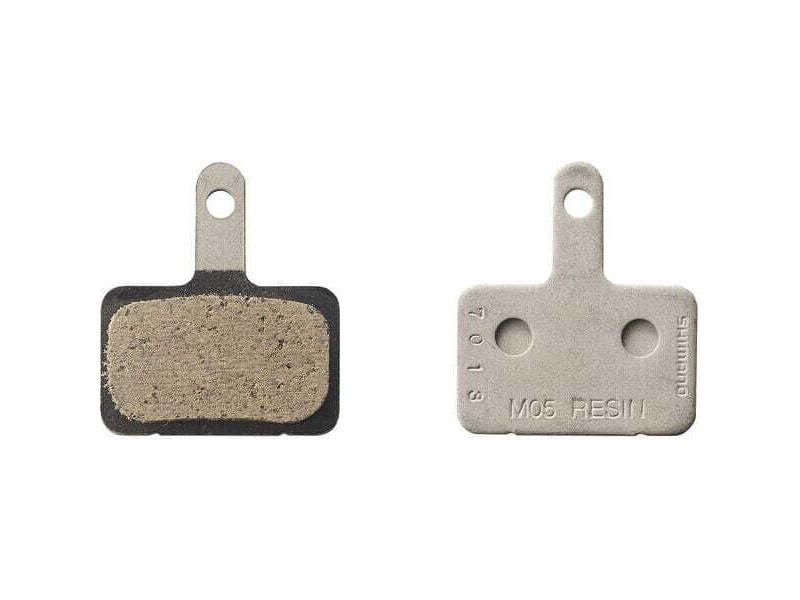 Shimano M05 disc pads & spring, steel back, resin click to zoom image
