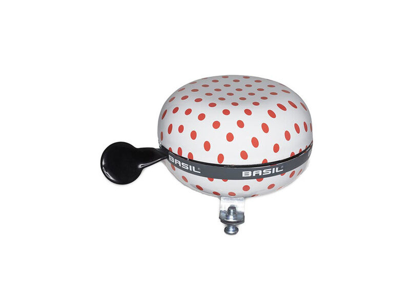 Basil Polkadot White/Red Big Bell! click to zoom image